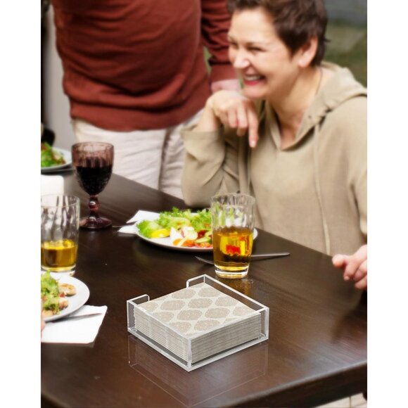 Acrylic Napkin Holder for Table, Clear Guest Towel Holder, Beverage Buffet Paper - Picture 7 of 8